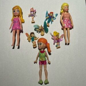 Polly Pocket Doll Collection 5 small and 3 large